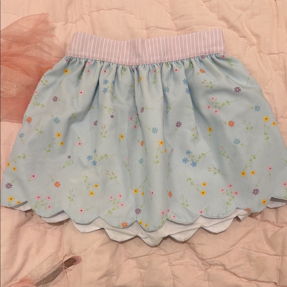 Floral Blue Kids Skirt